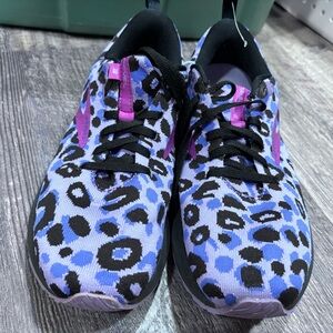 Brooks Revel 5 purple leopard running shoes
